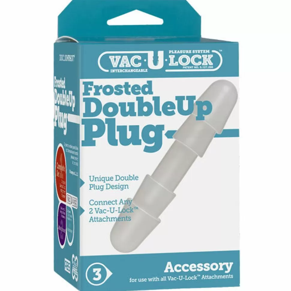 Best Sale Doc Johnson Vac-U-Lock Frosted Double Up Plug Dildos