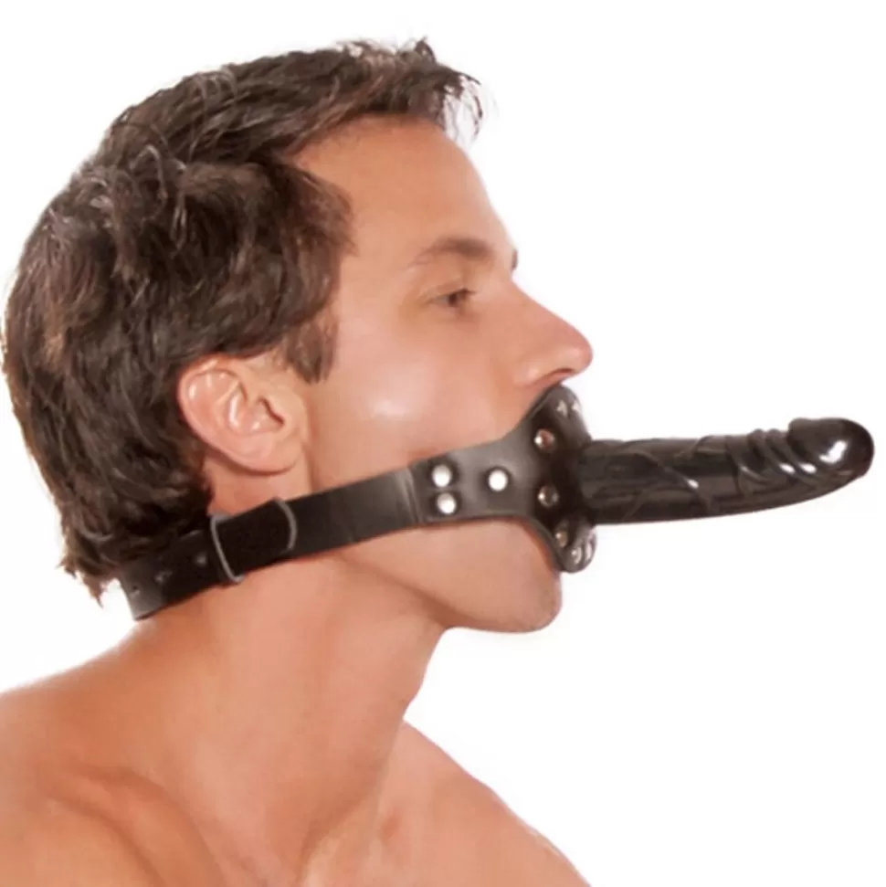 Cheap Fetish Fantasy Deluxe Ball Gag And Dong 4.5 Inches Strap Ons