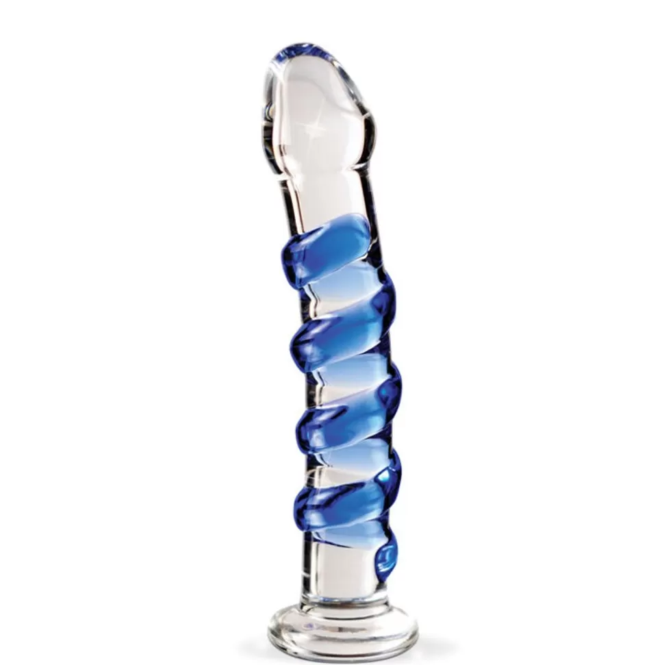 Fashion Icicles No 5 Sapphire Spiral Glass Dildo 7 Inch Dildos