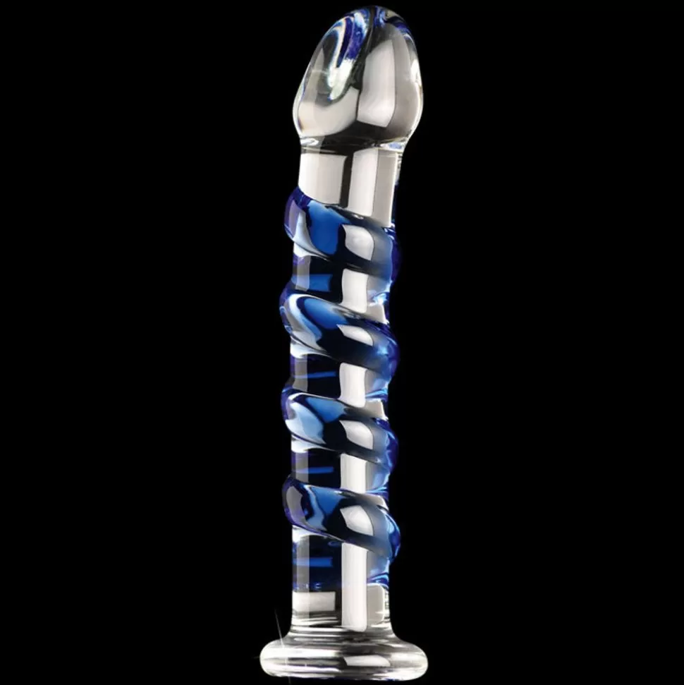 Fashion Icicles No 5 Sapphire Spiral Glass Dildo 7 Inch Dildos