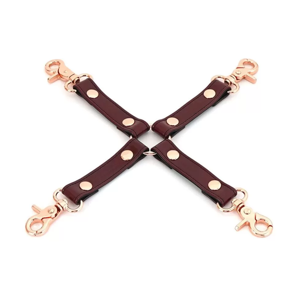 Best Sale Liebe Seele Wine Red 4-Way Leather Hogtie Restraints