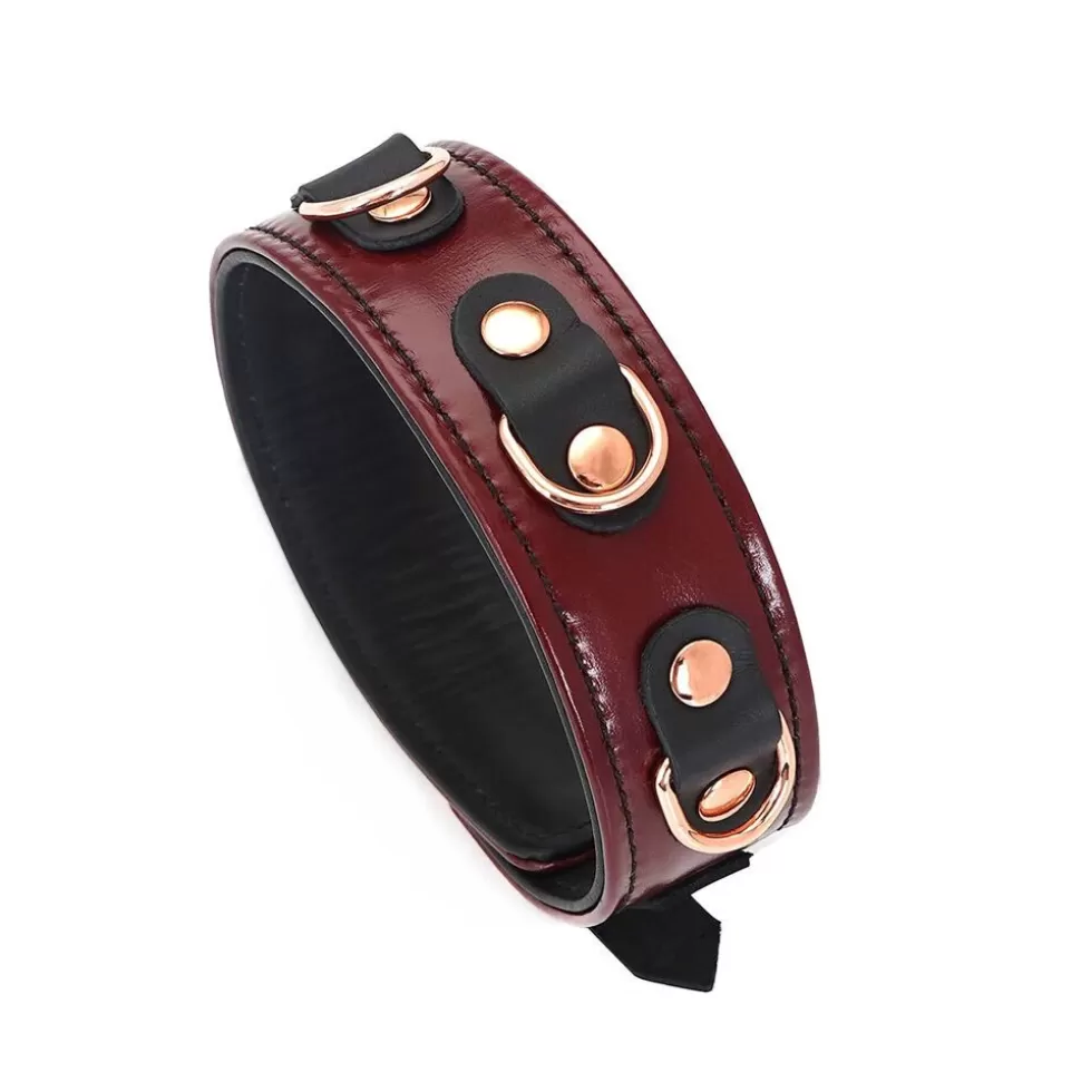 Clearance Liebe Seele Wine Red Collar And Leash Slave Collars