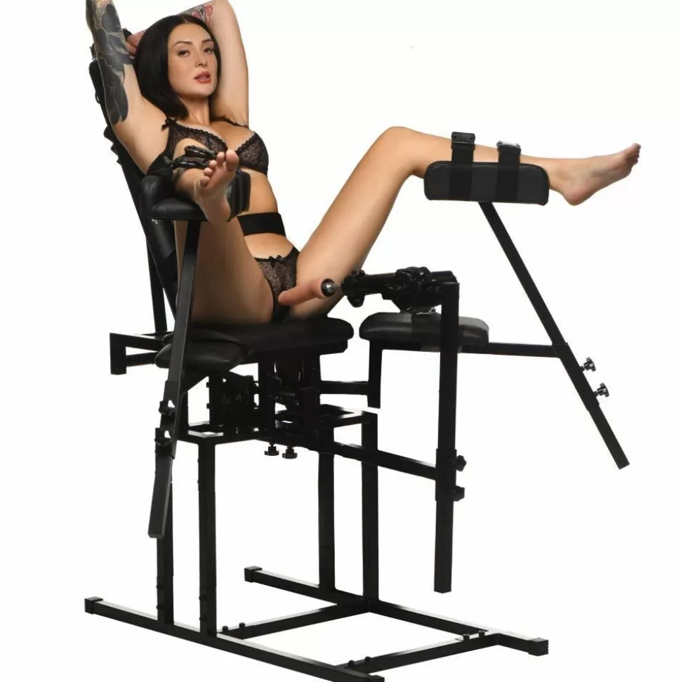 Fashion Master Series Leg Spreader Obedience Chair With Sex Machine Fucking Machines