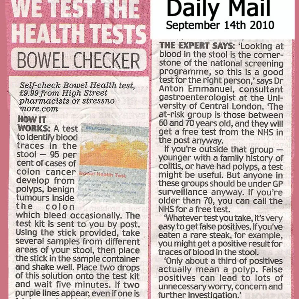 Store Selfcheck Bowel Health Test Personal Care & Cleaners