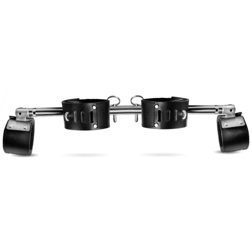 Sale Strict Leather Adjustable Swivelling Spreader Bar With Leather Cuffs Restraints