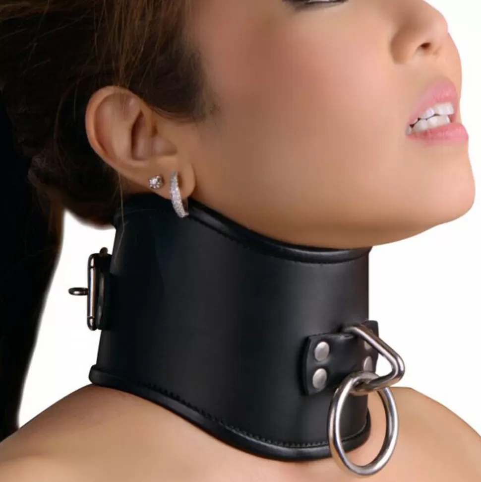 Hot Strict Leather Locking Posture Collar Slave Collars