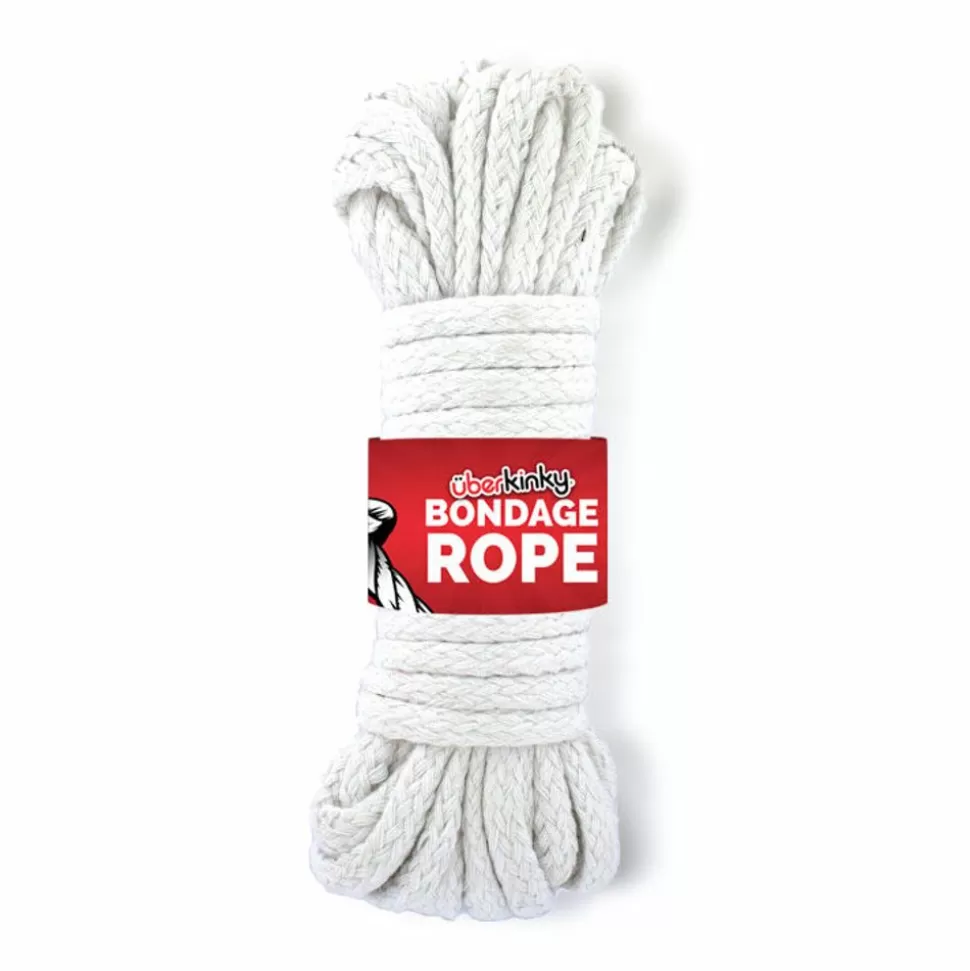 Clearance Uberkinky Braided Cotton Bondage Rope White 32Ft 10M Restraints