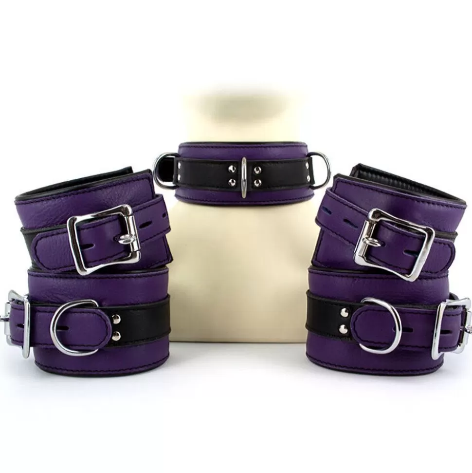 Best Sale Uberkinky Five Piece Purple Locking Restraints Set Restraints