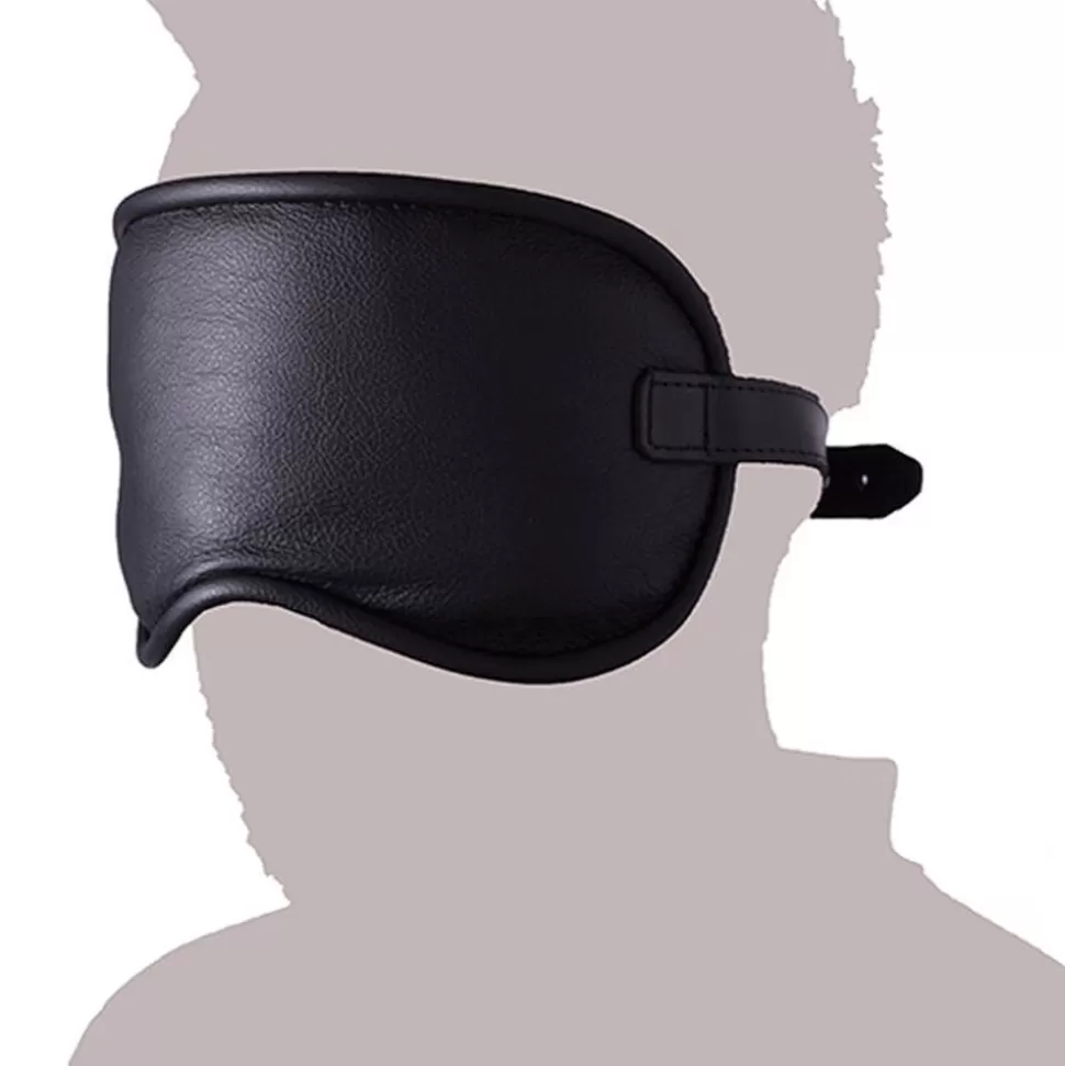 Clearance Large Padded Leather Blindfold Bondage Hoods, Masks & Blindfolds