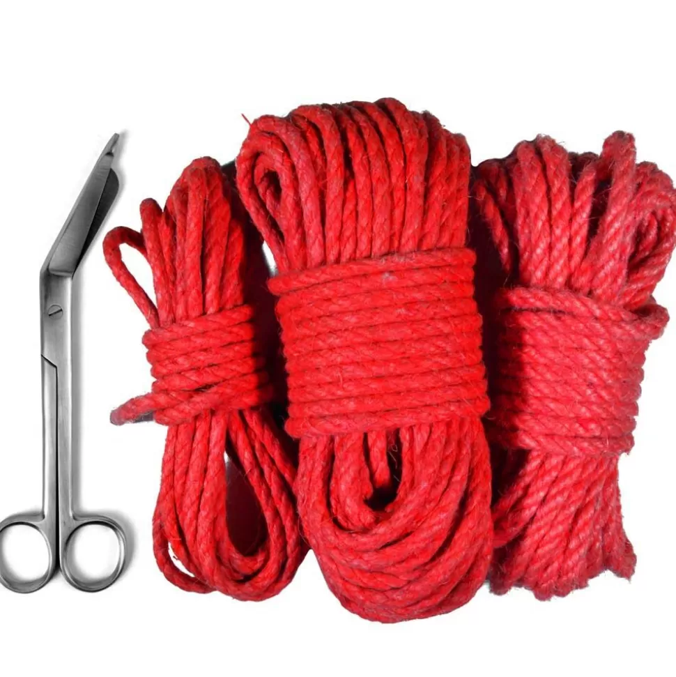 Hot Red Cotton Bondage Rope Bundle (5M, 10M & 20M) Restraints