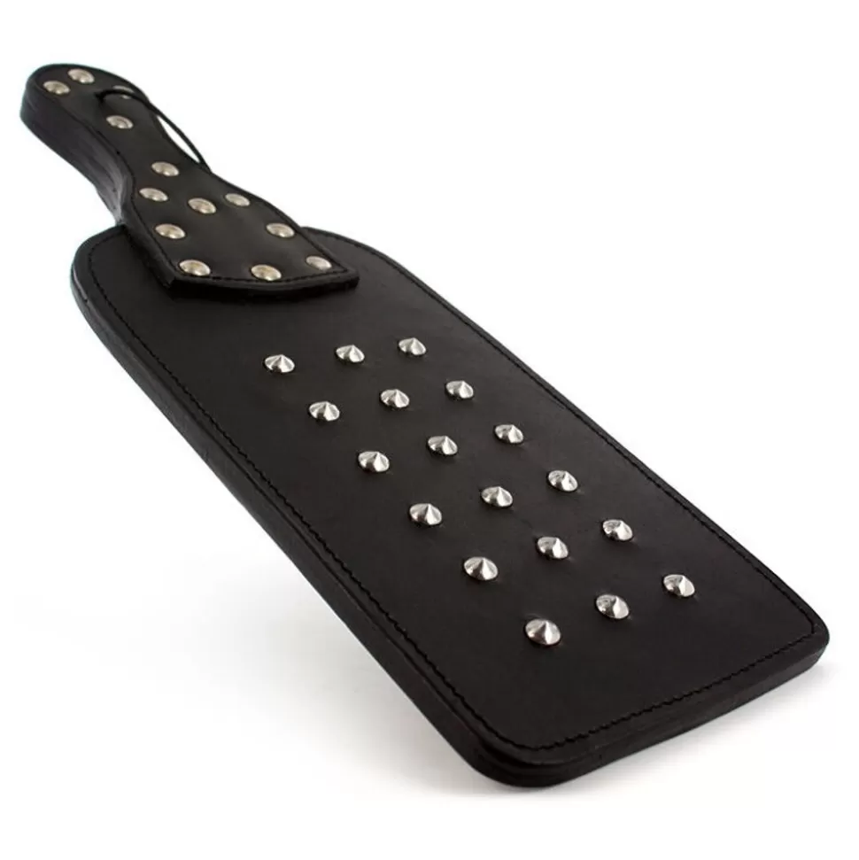 Best Sale Uberkinky Regulation Saddle Leather Studded Paddle Spanking & Caning