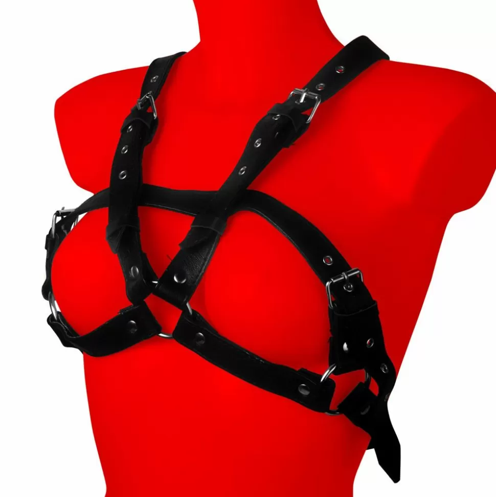 Hot Splendour Leather Breast Binder Harness Restraints