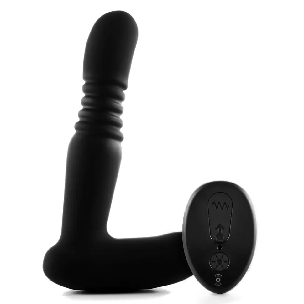 Fashion Under Control Silicone Thrusting Anal Plug With Remote Control Anal Beads & Butt Plugs